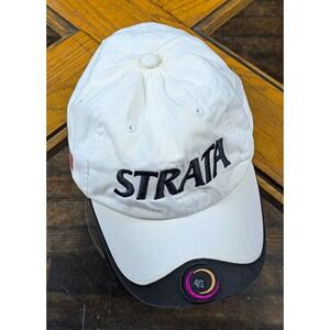 STRATA White/Black Solid Adjustable Men's One Size Baseball Cap Hat